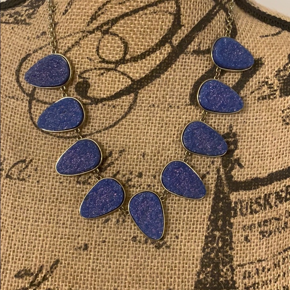 Druzy blue necklace
